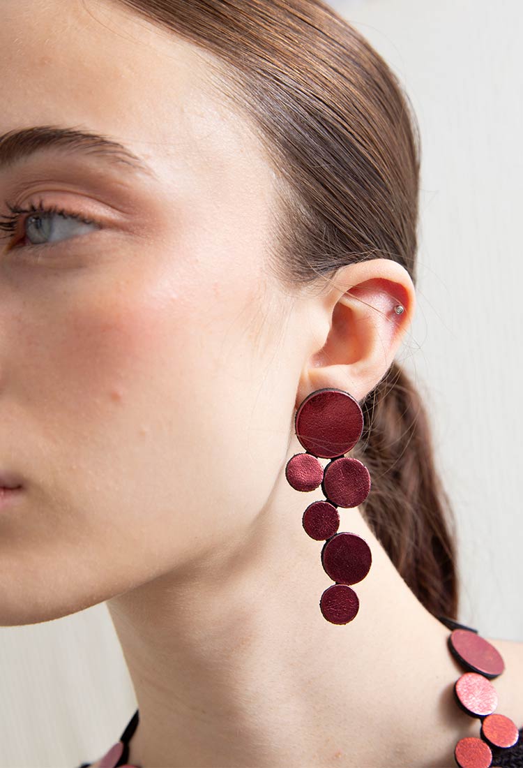 Pendientes Abstraction Largos - Burdeos