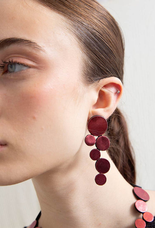 Pendientes Abstraction Largos - Burdeos