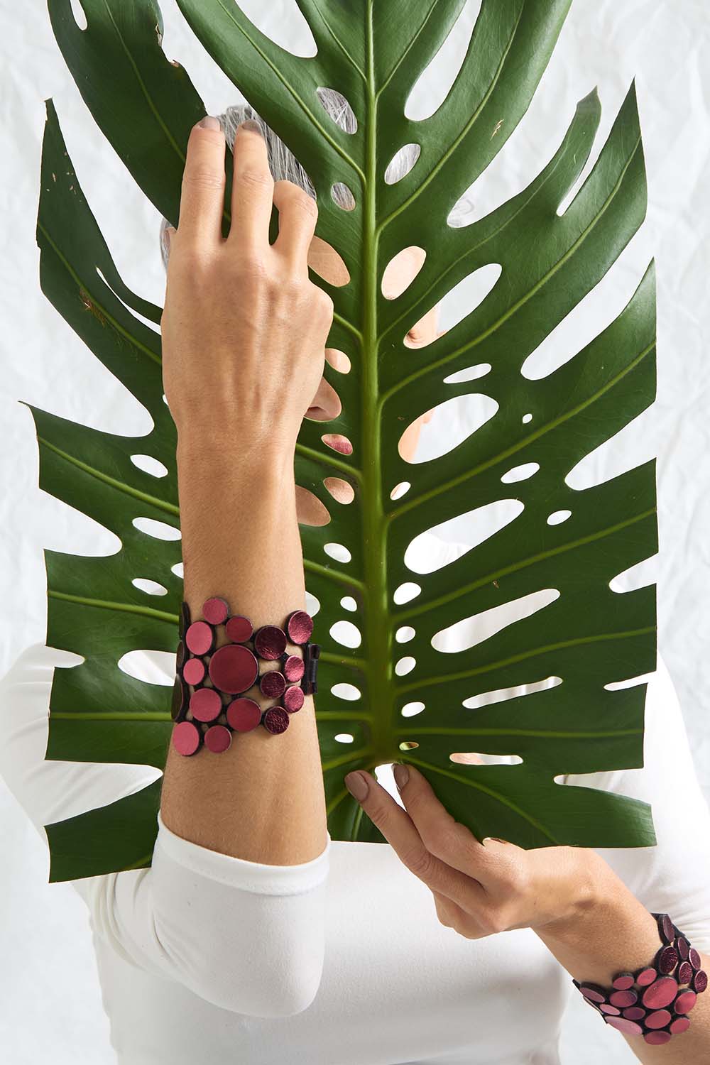 Brazalete Abstraction Asimétrico - Burdeos