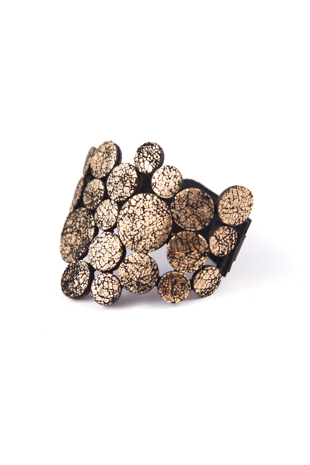 Brazalete Abstraction Asimétrico - Oro Craquelado