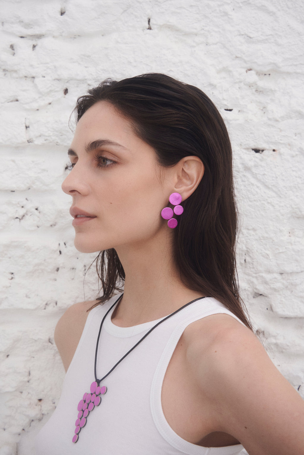 Pendientes Abstraction Pequeños - Fuchsia Metálico