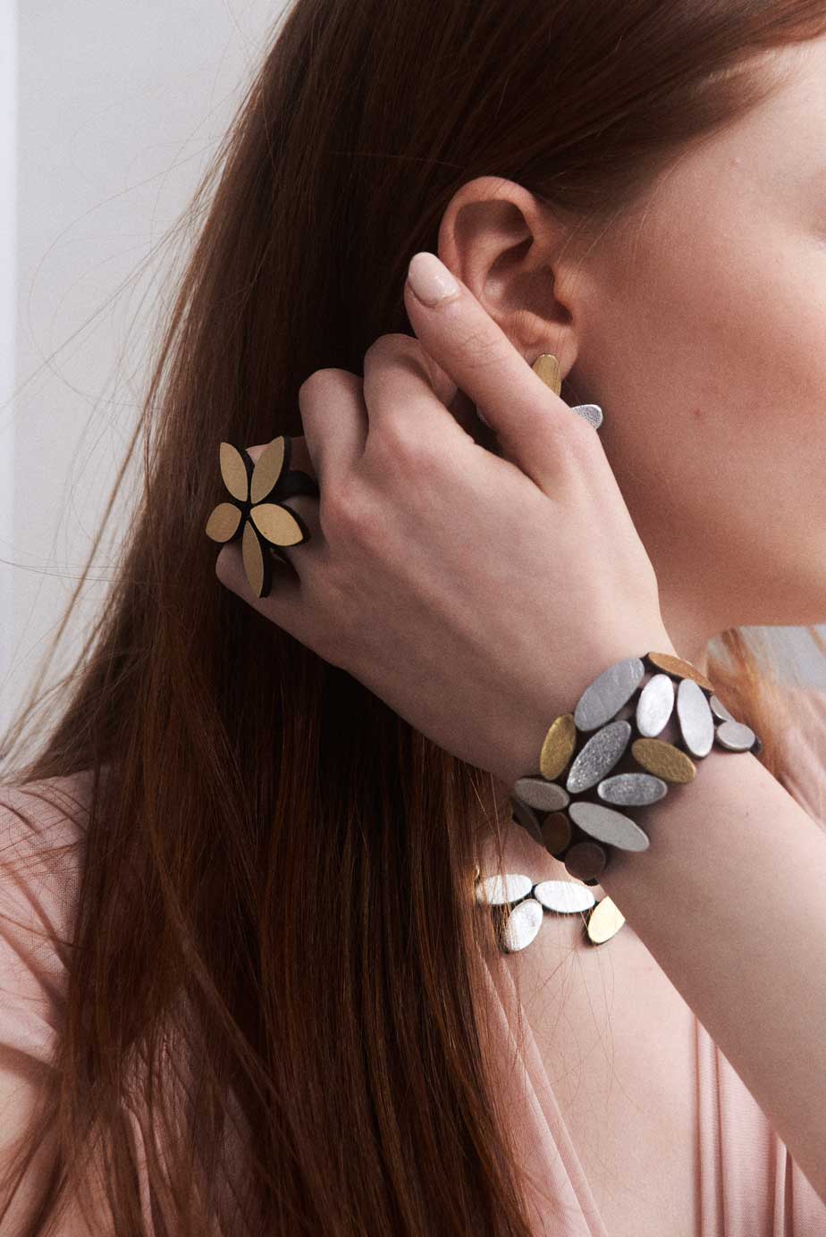 Brazalete Emma Mediano - Plata/Oro