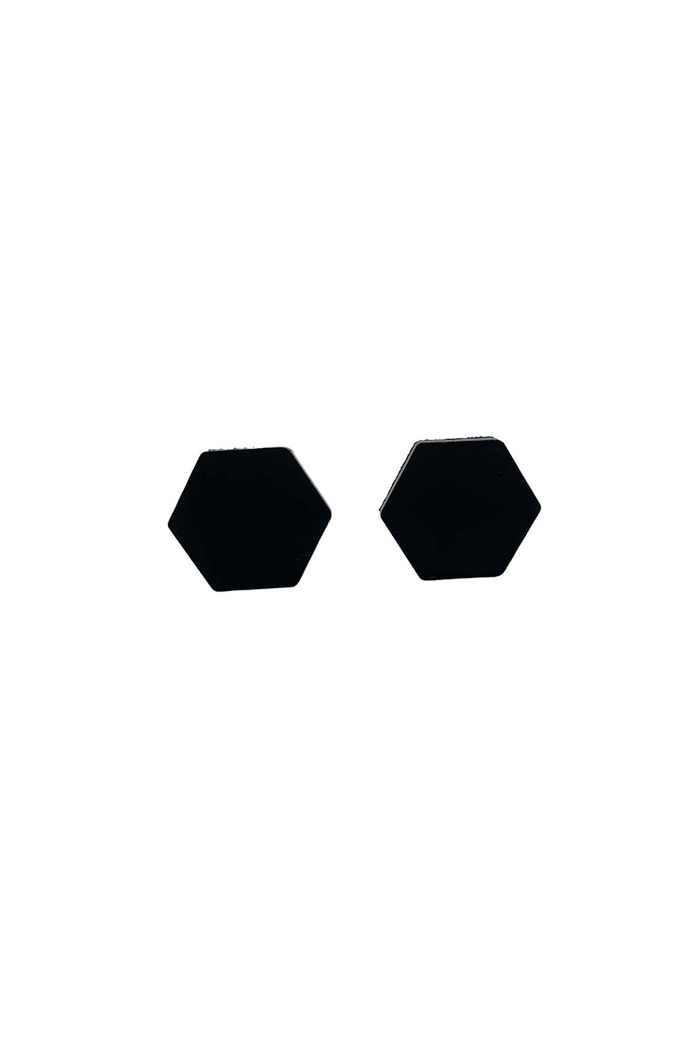 Greta Hexagon-Ohrringe Klein – Schwarz
