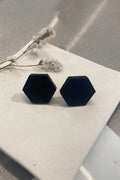 Greta Hexagon-Ohrringe Klein – Schwarz