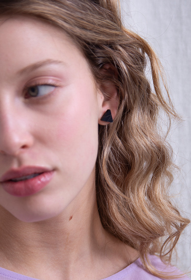 Hannah Earrings Square +  Triangle - Black