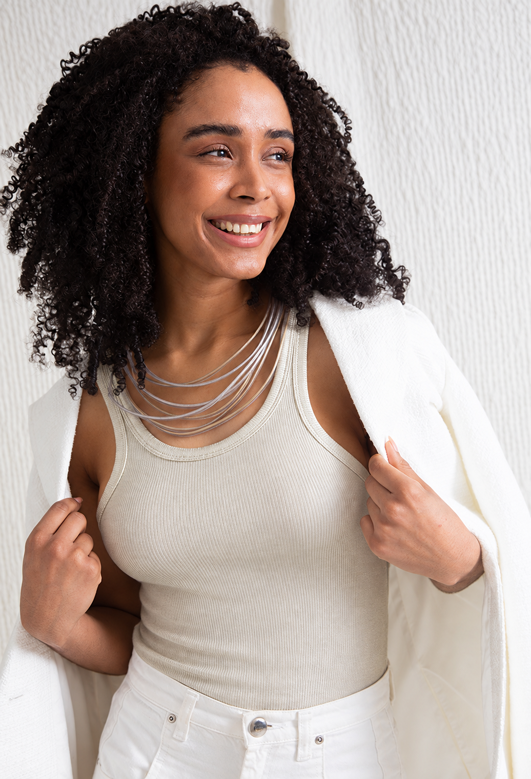 Life Necklace Round - Ivory/Gold