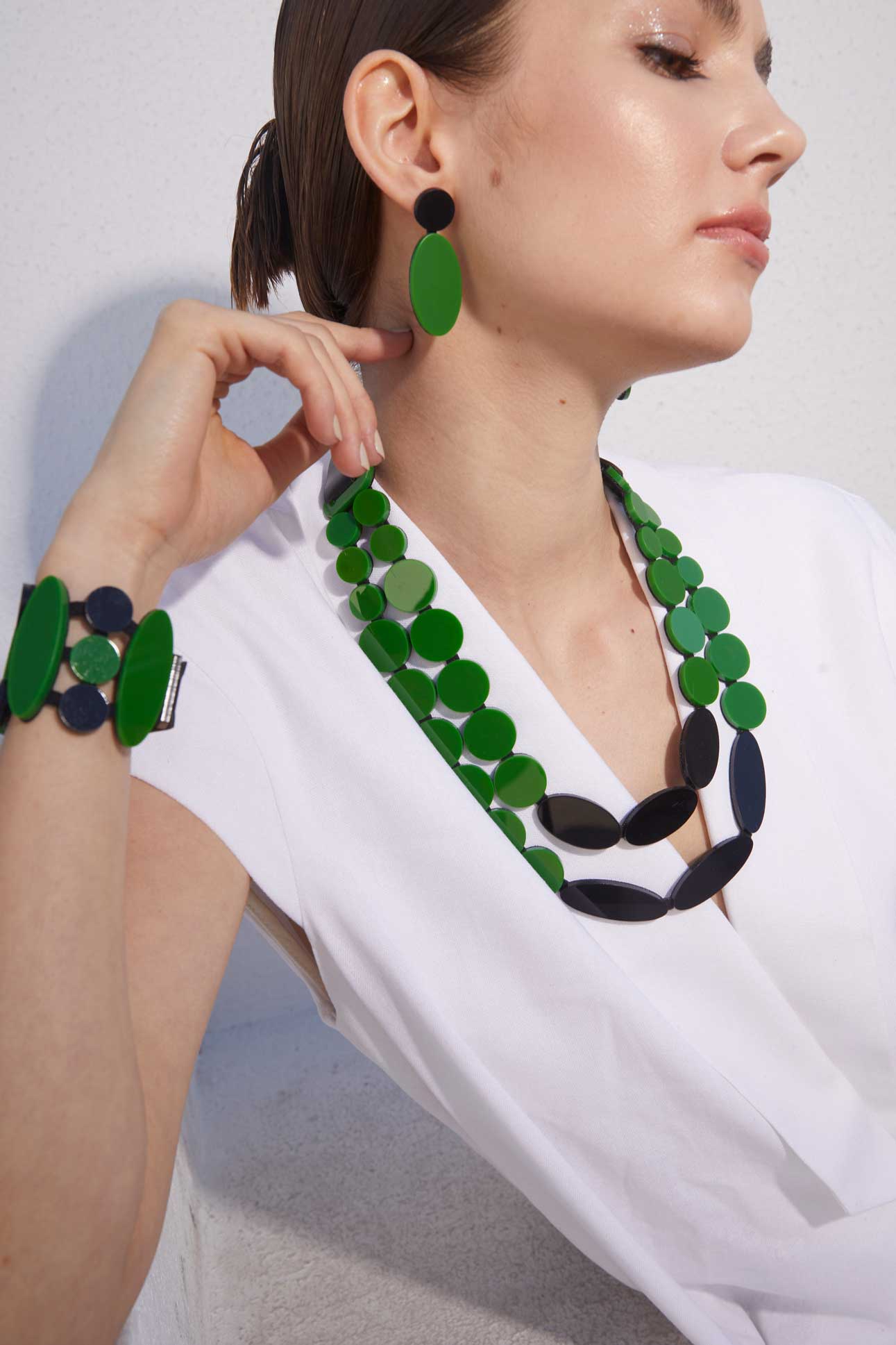 Collar Iris - Negro/Verde