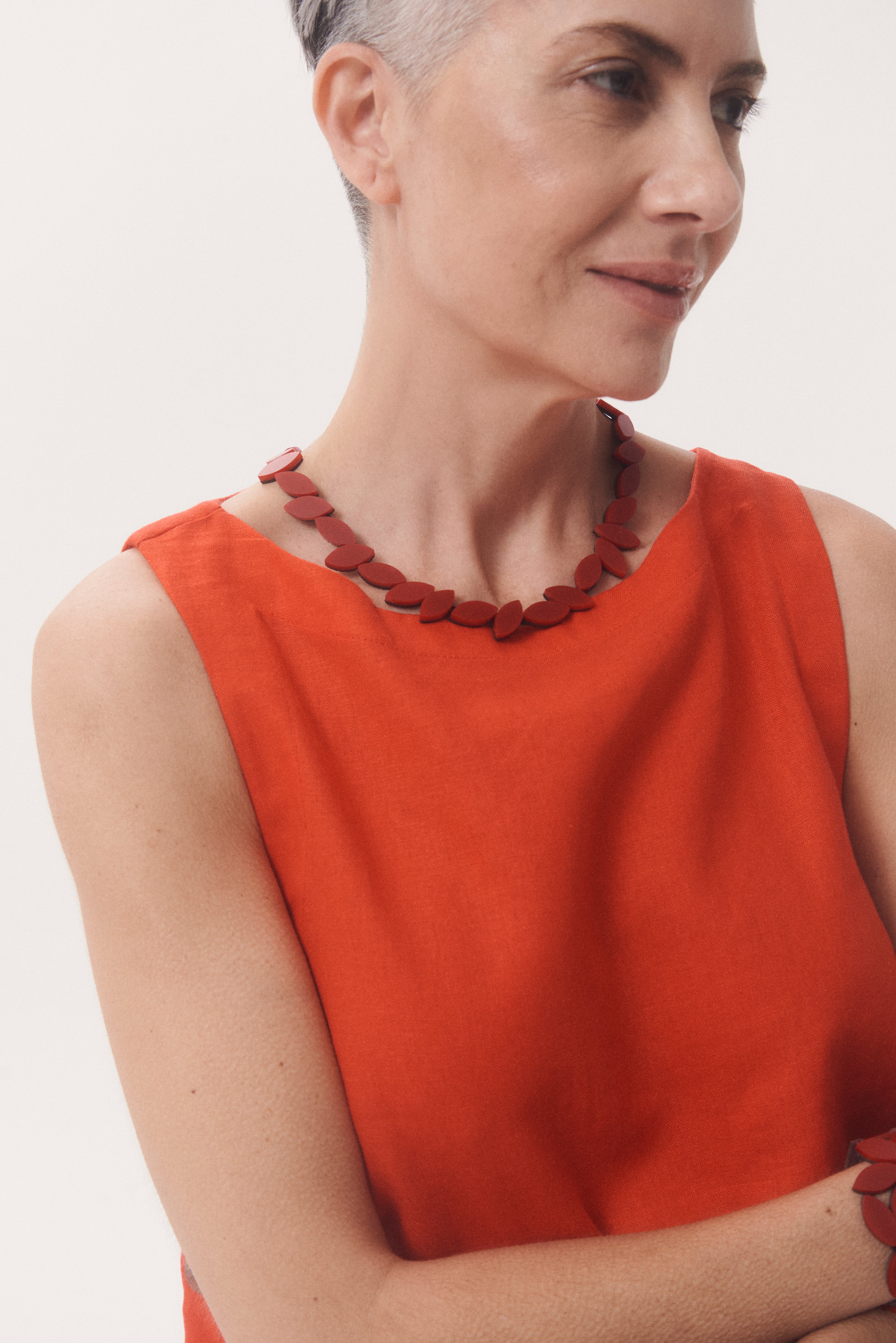 Collar Kate Leaves Redondo - Rojo