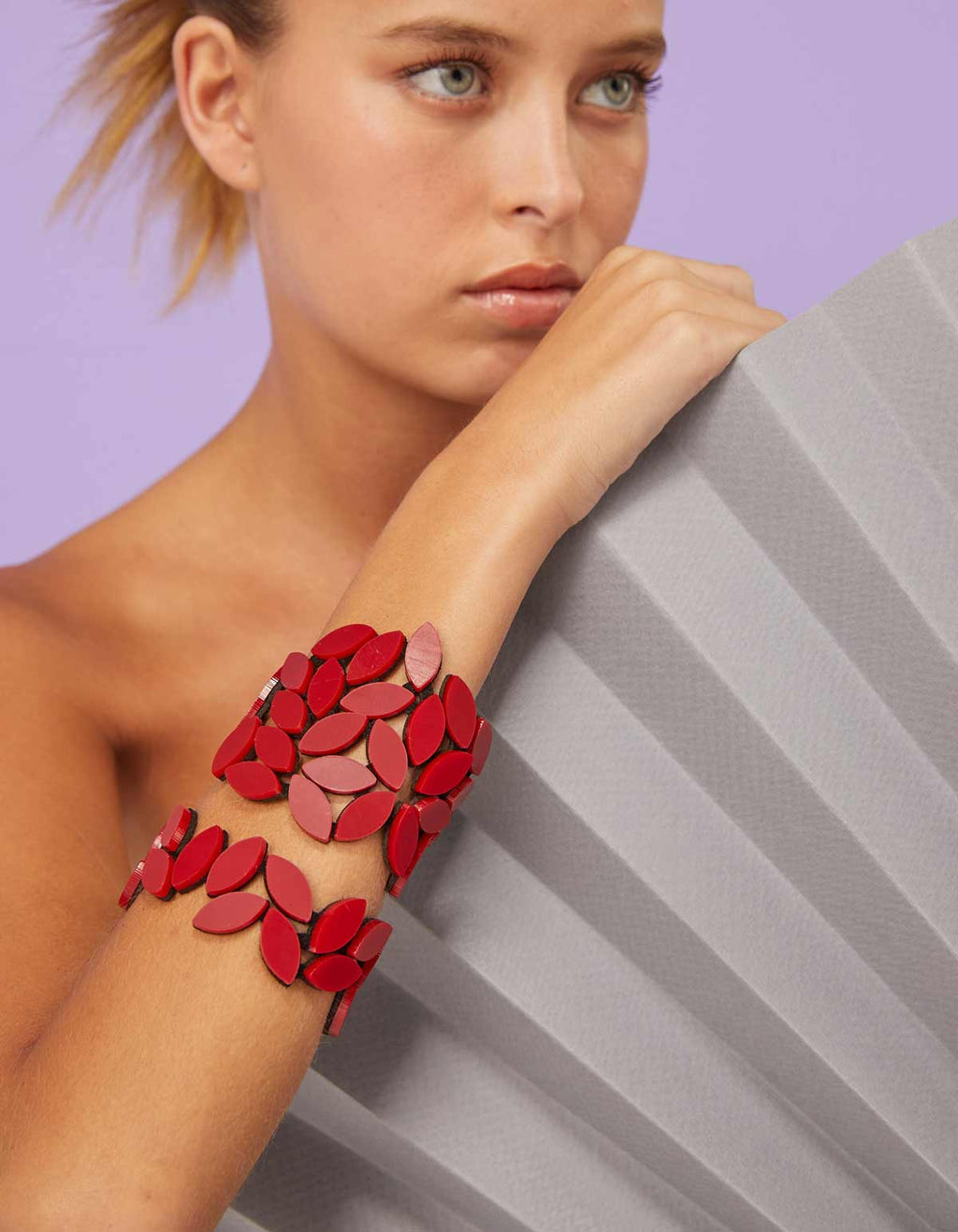Brazalete Kate Leaves Pequeño - Rojo