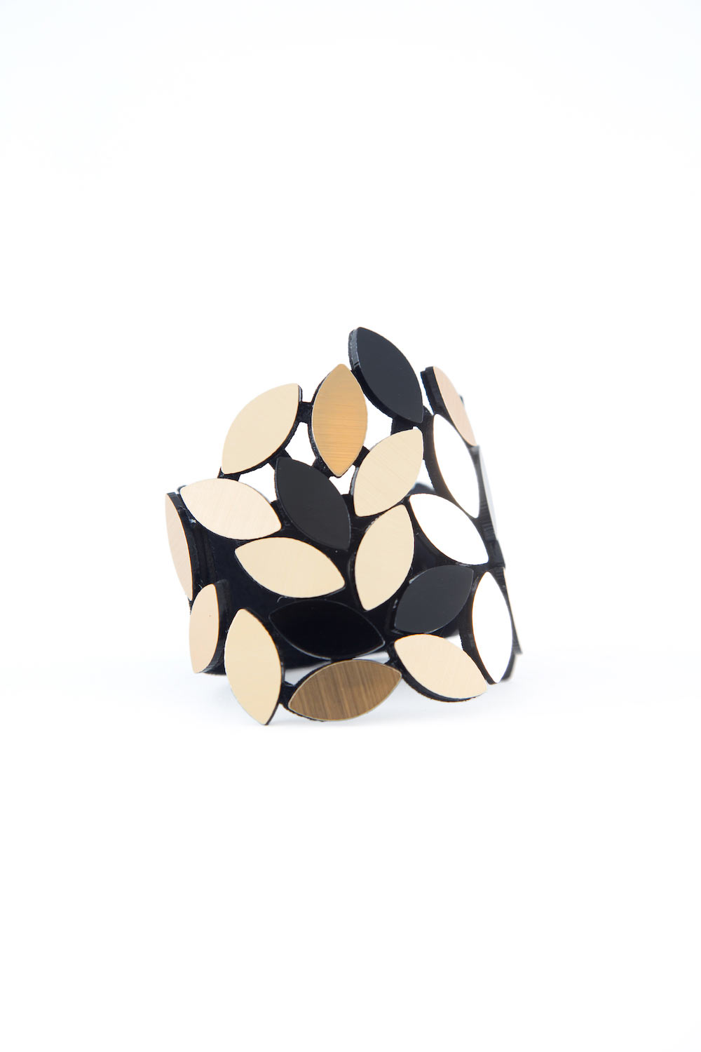 Brazalete Kate Leaves - Negro/Oro