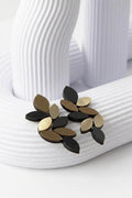Pendientes Kate Leaves Largos - Negro/Oro - Con Clip