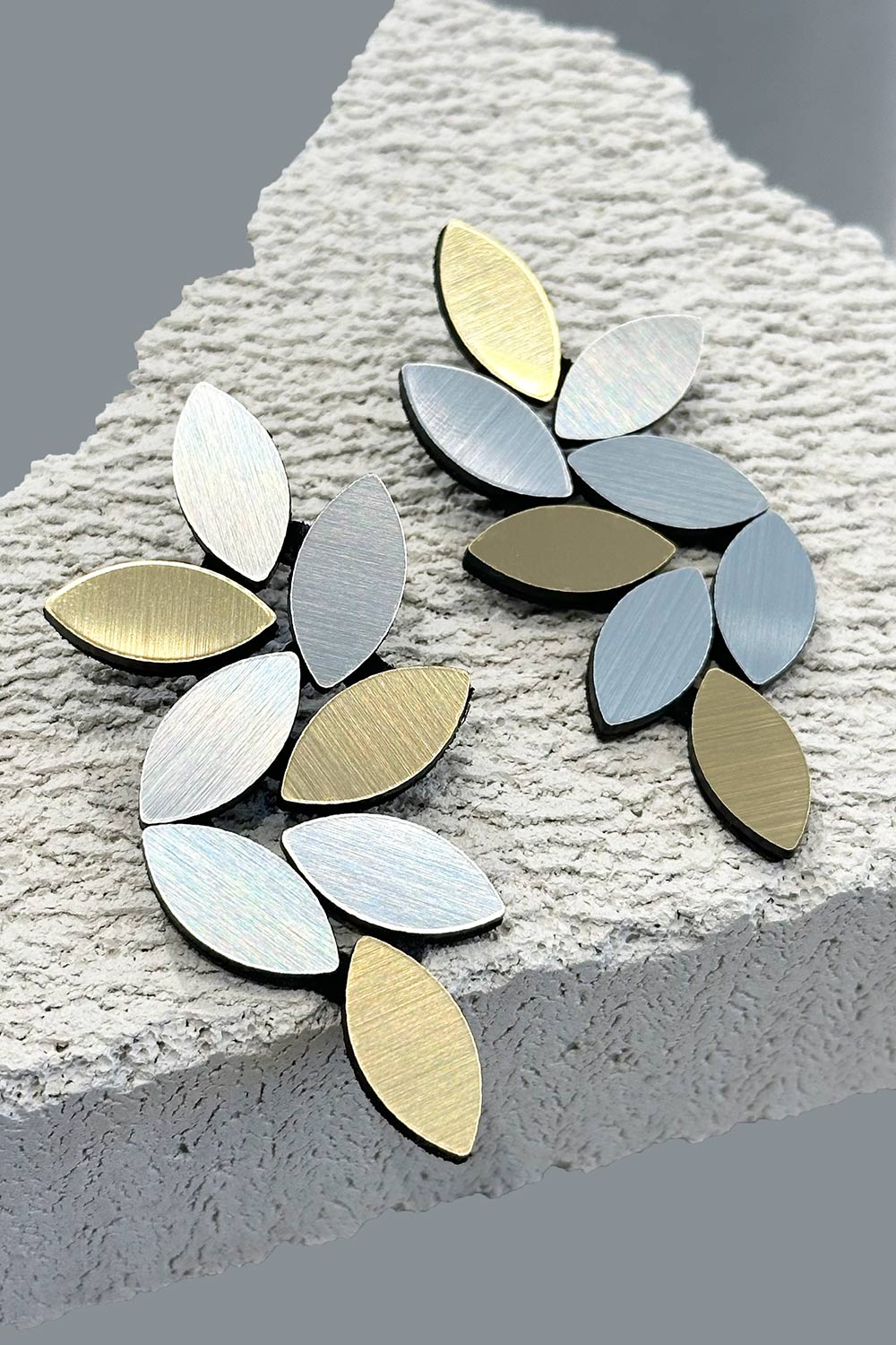 Pendientes Kate Leaves Largos - Plata/Oro