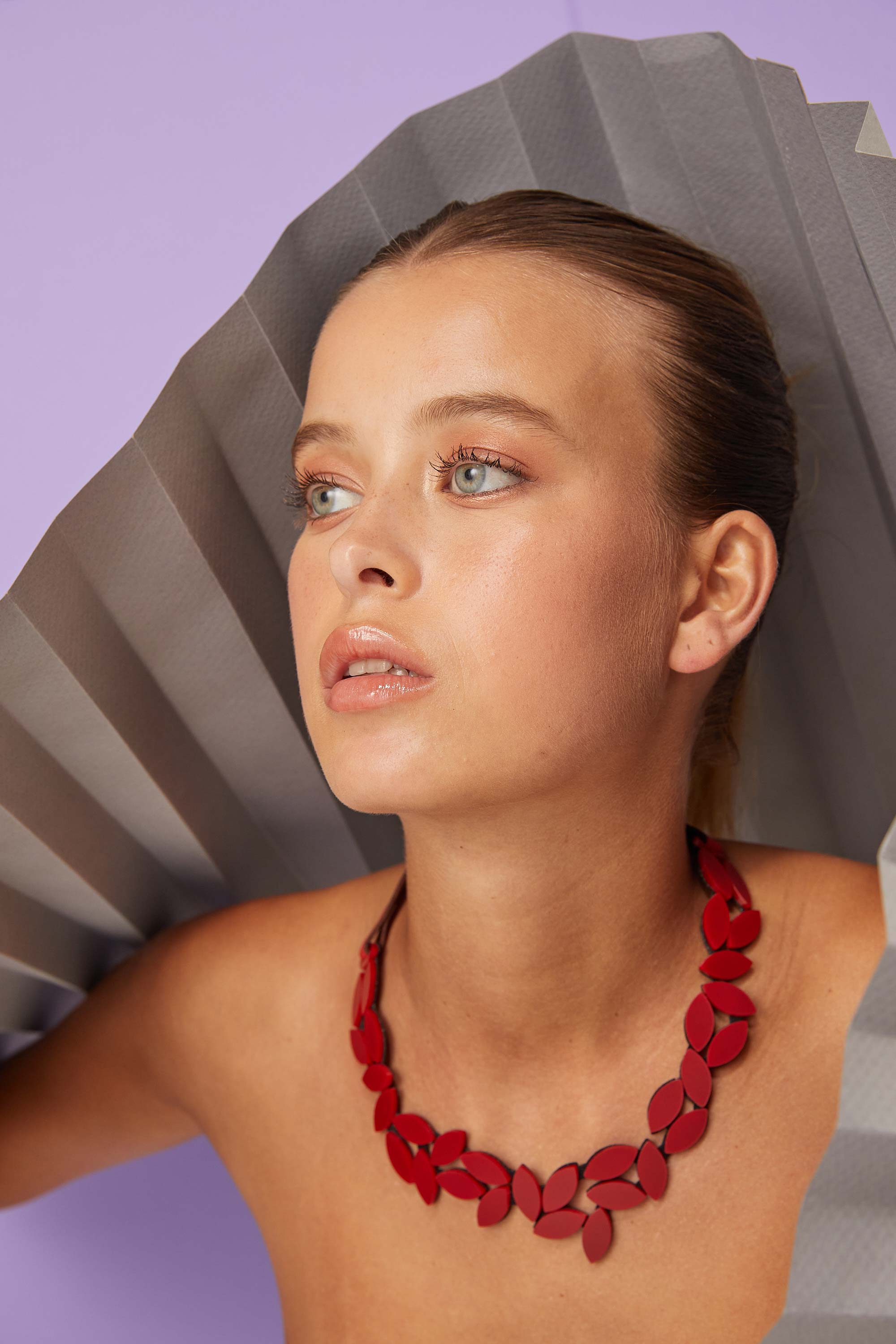 Collar Kate Leaves Mediano - Rojo