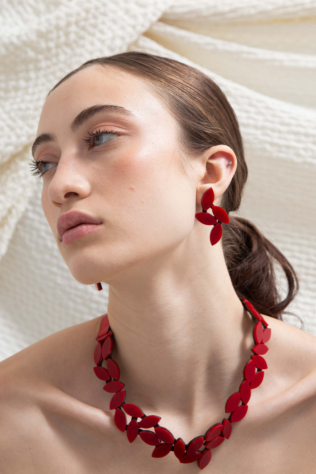 Pendientes Kate Leaves Medianos - Rojo