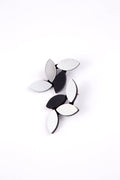 Pendientes Kate Leaves Medianos - Plata/Negro