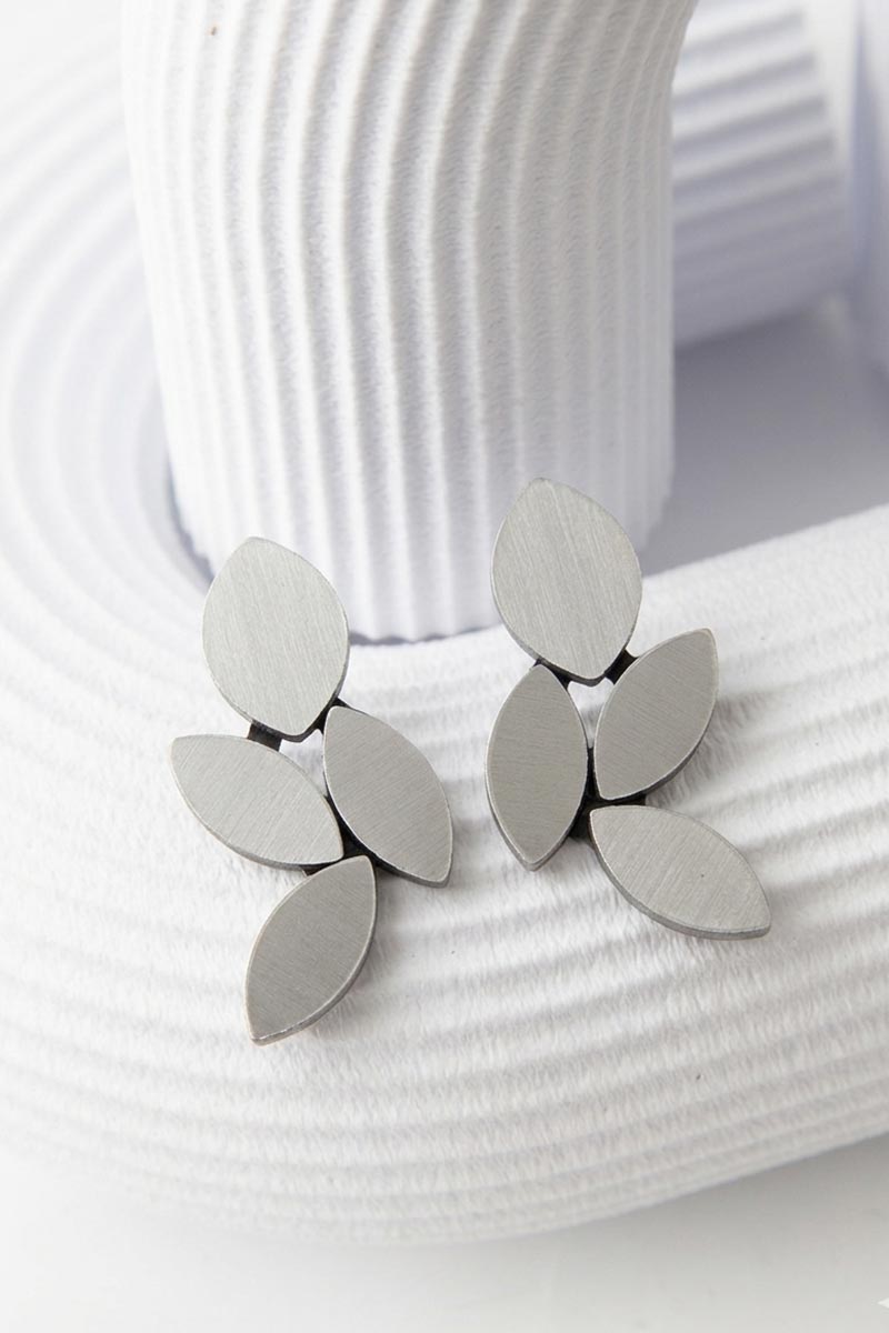 Pendientes Kate Leaves Medianos - Plata - Con Clip