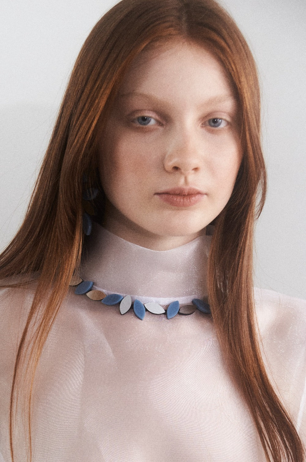 Collar Kate Leaves Redondo - Plata/Celeste