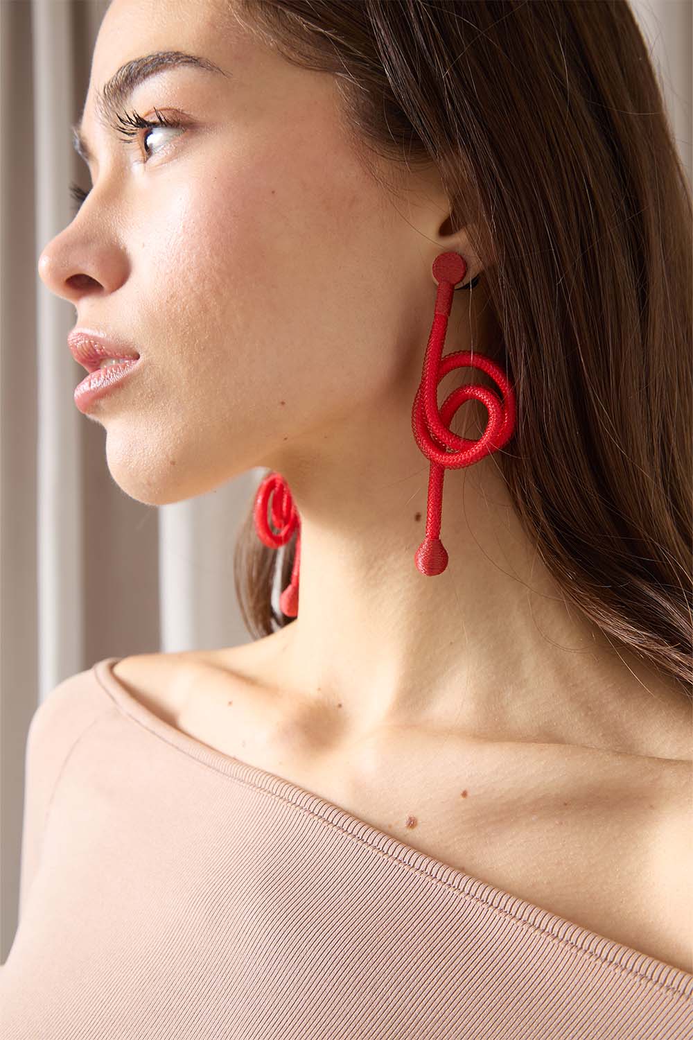 Pendientes Life Nudo - Rojo