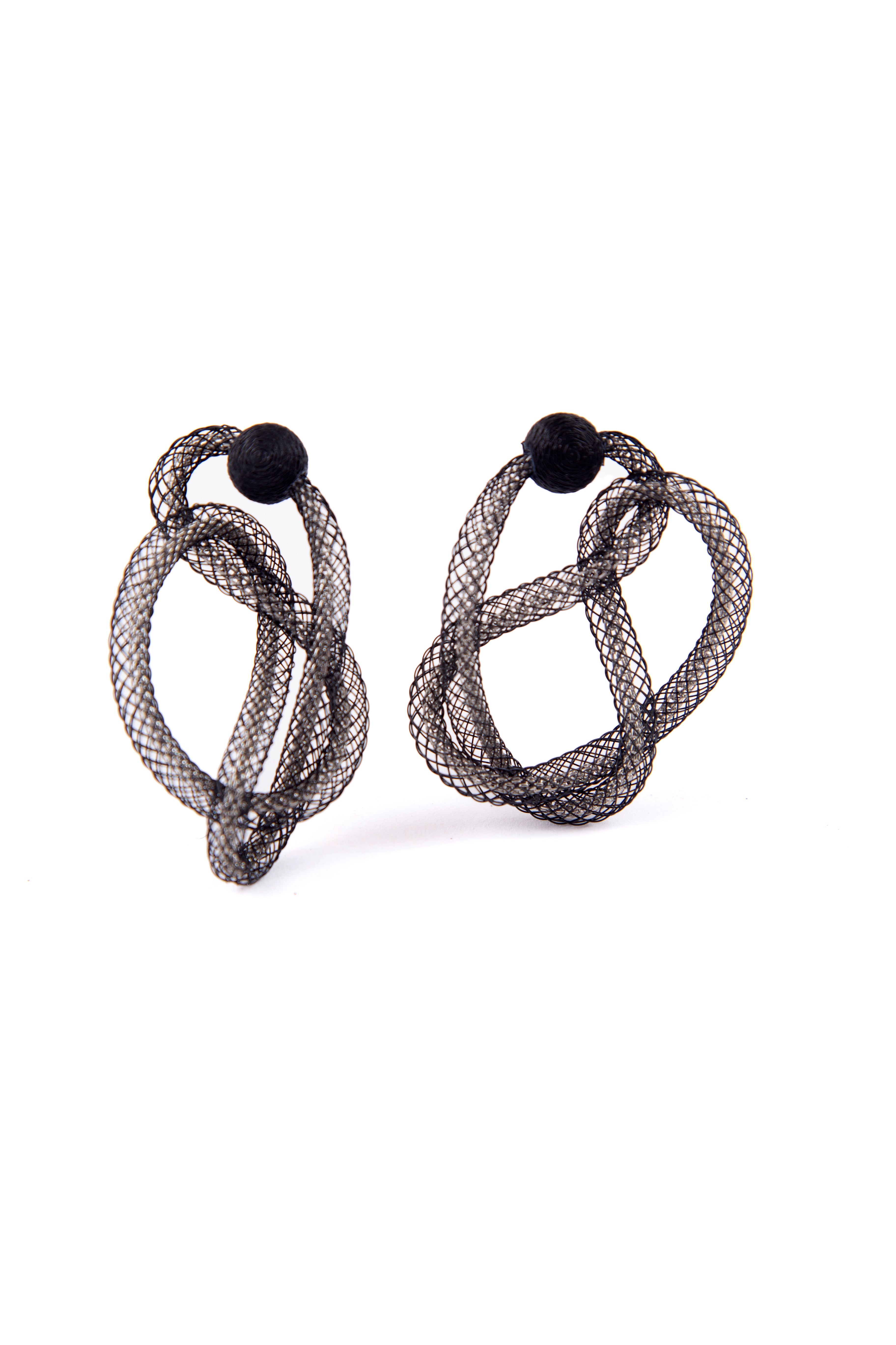 Pendientes Life Chain - Plata/Negro