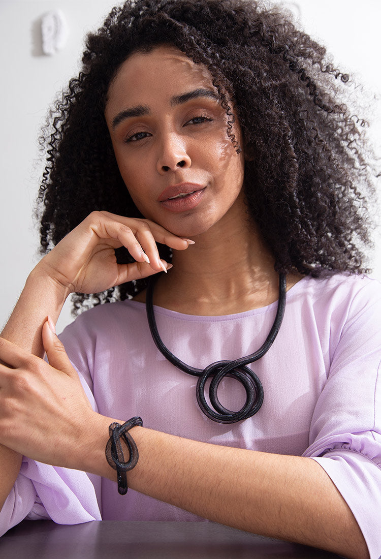 Life Necklace Medallion - Black