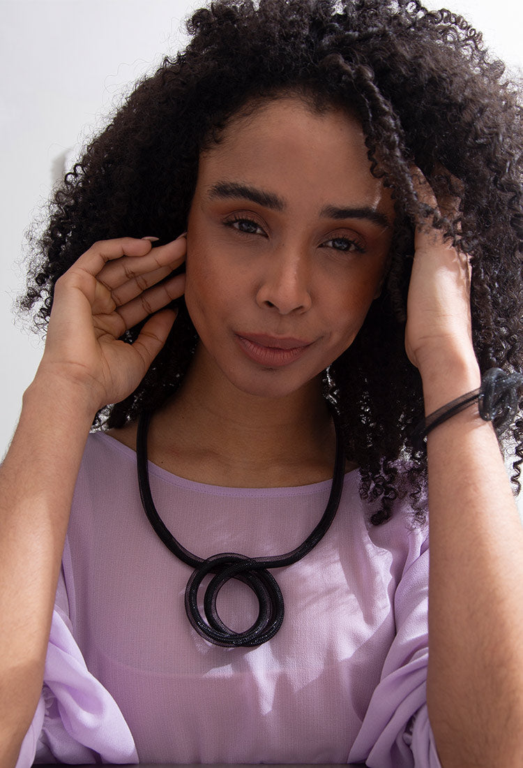 Life Necklace Medallion - Black