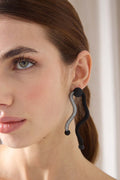 Life Earrings Waves - Black/White