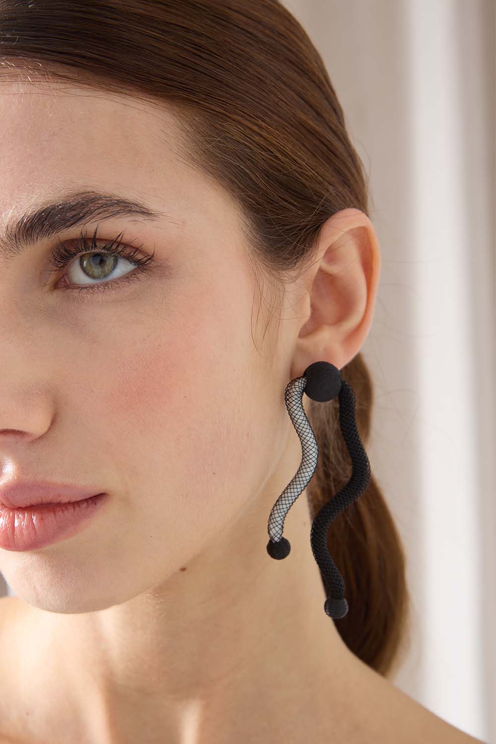 Life Earrings Waves - Black/White