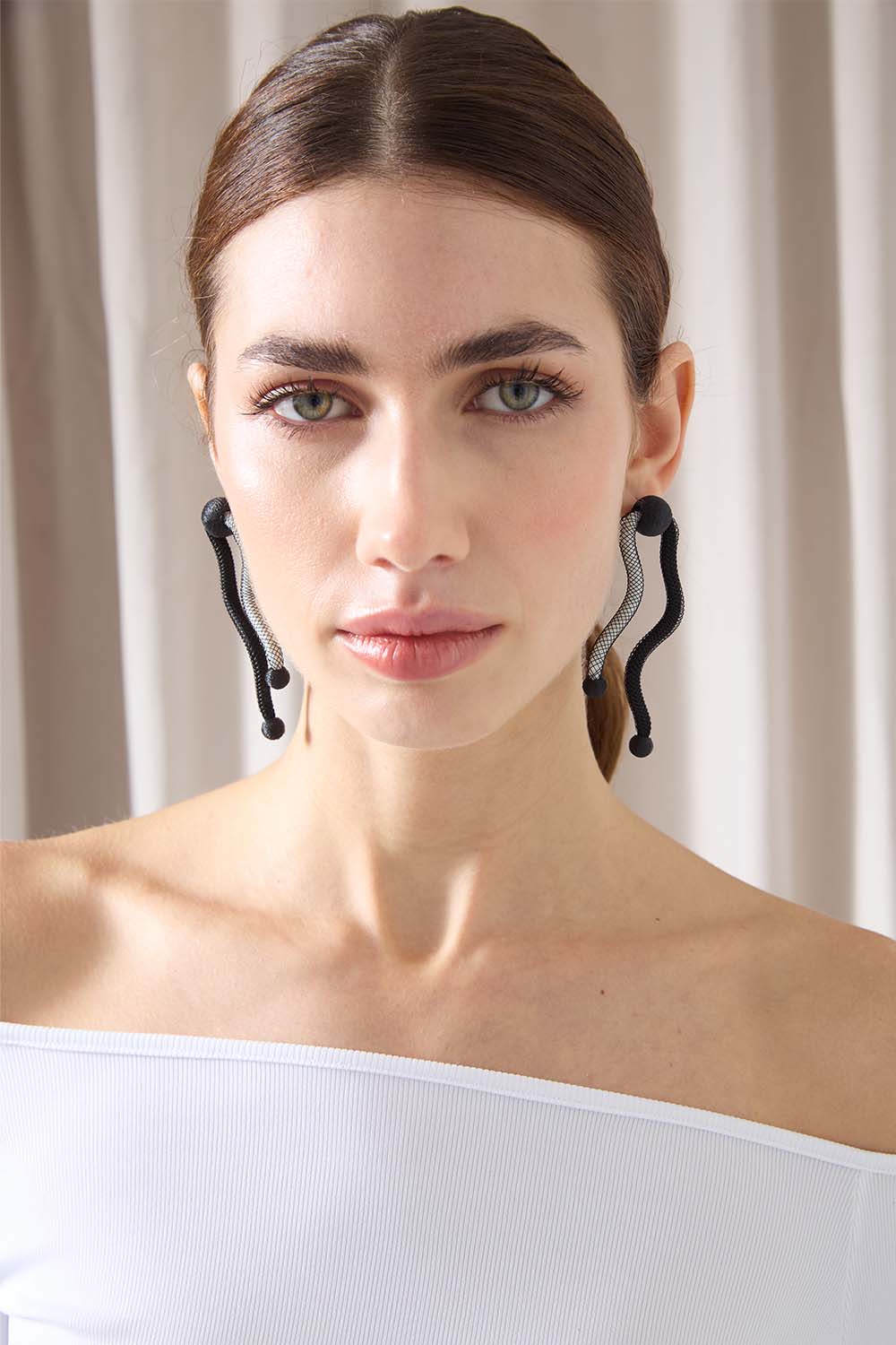 Life Earrings Waves - Black/White