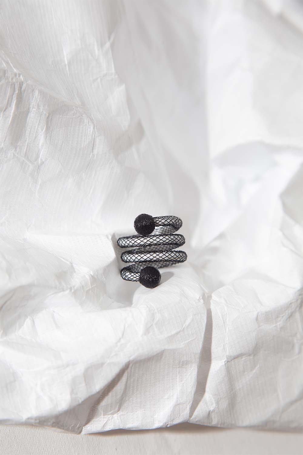 Anillo Life Espiral - Negro/Blanco