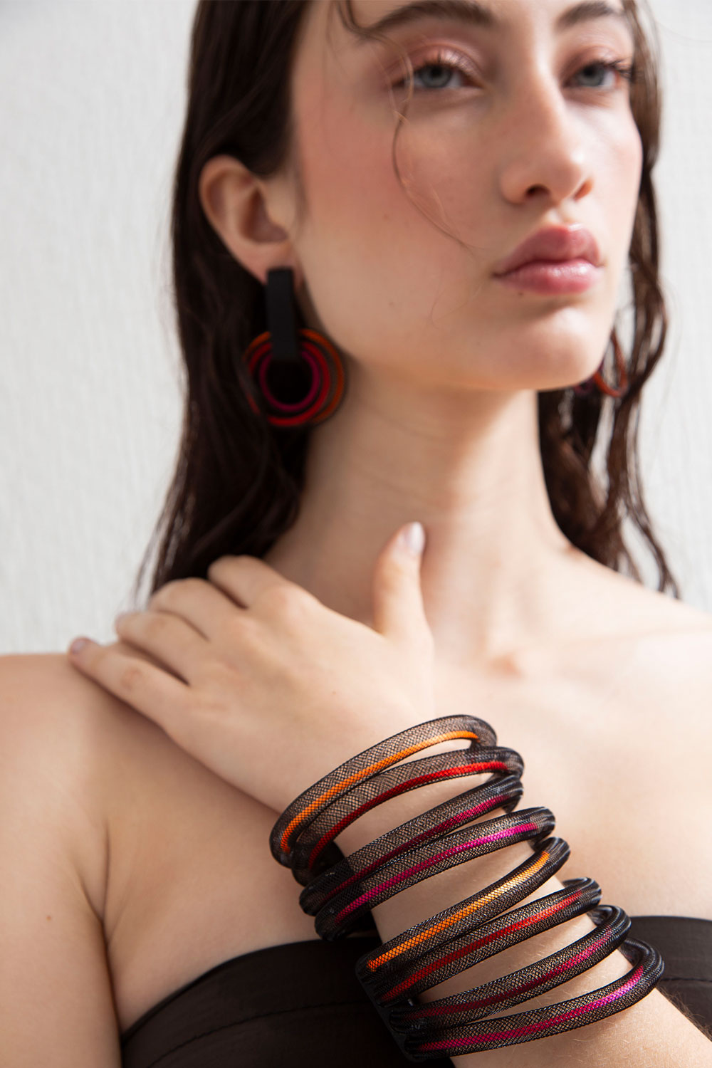 Life Armband 4-lagig – Rot/Pink