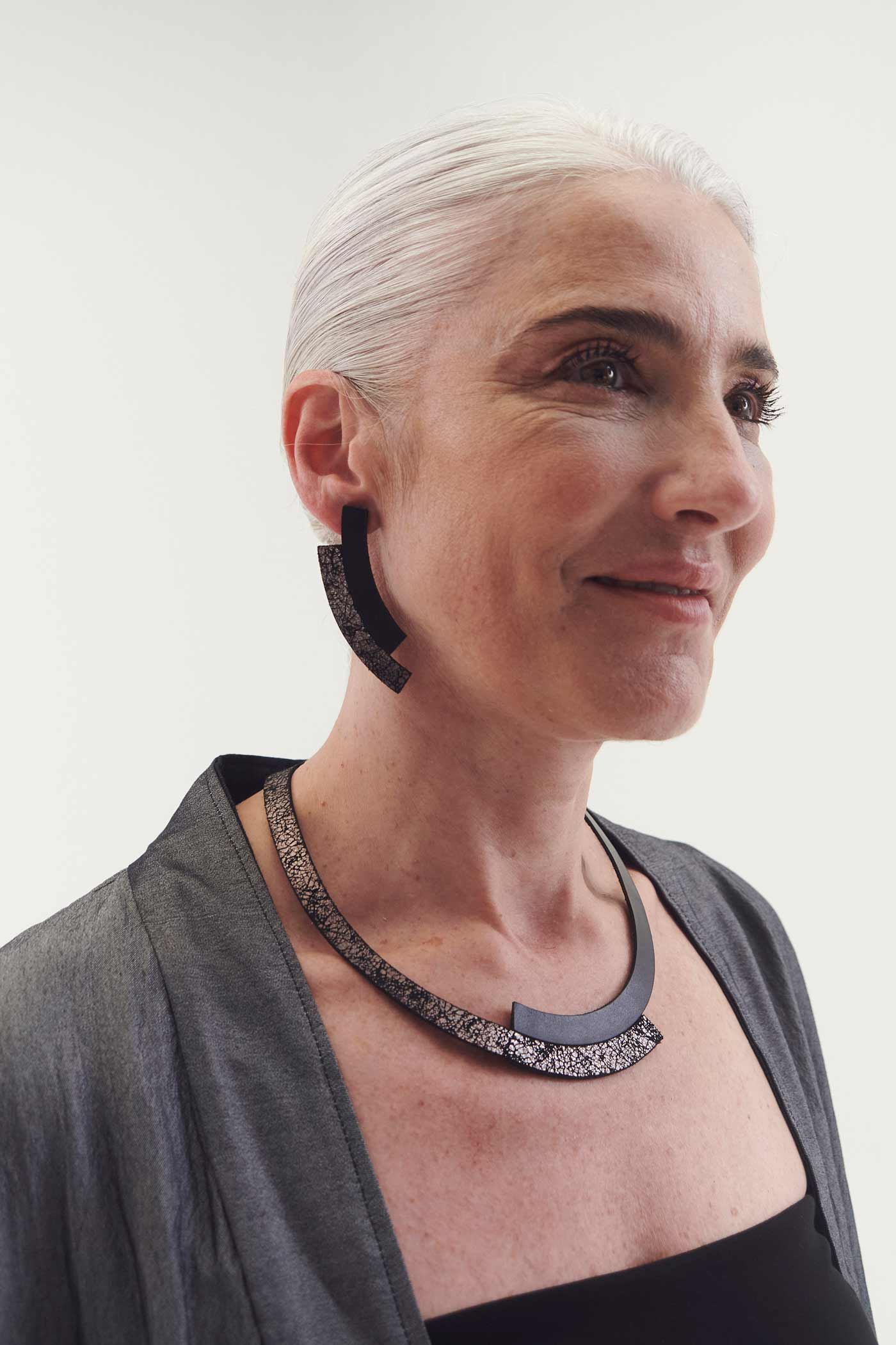 Pendientes Duo - Negro/Peltre