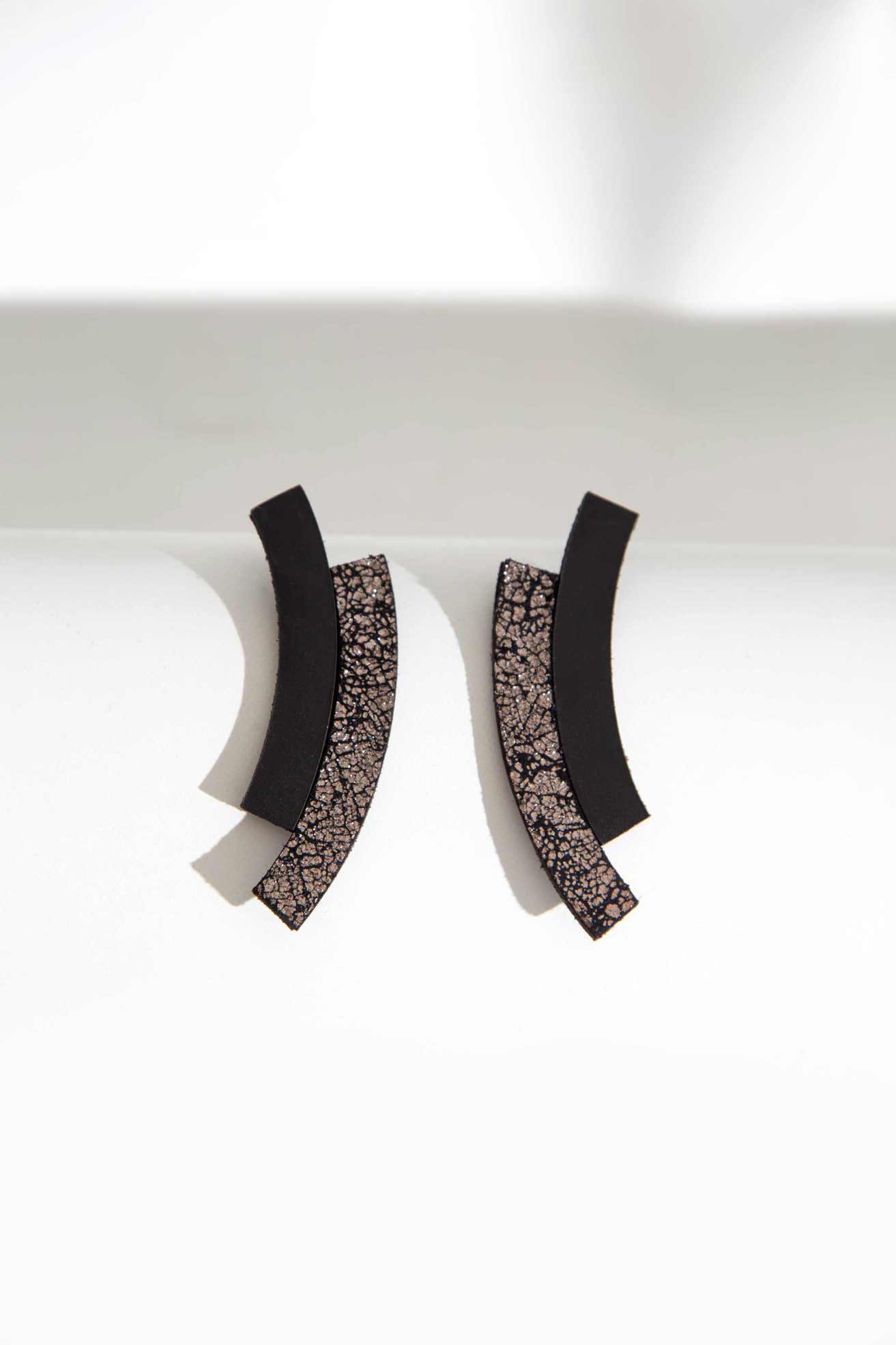 Pendientes Duo - Negro/Peltre