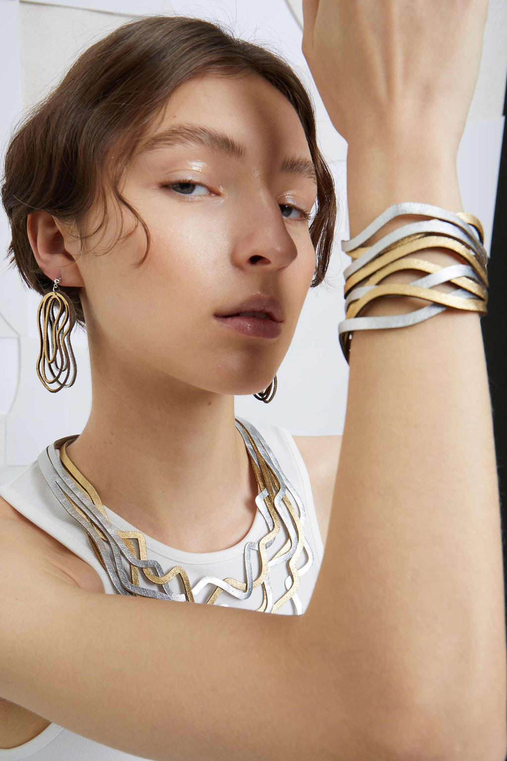 Brazalete Curves Duo - Plata/Oro