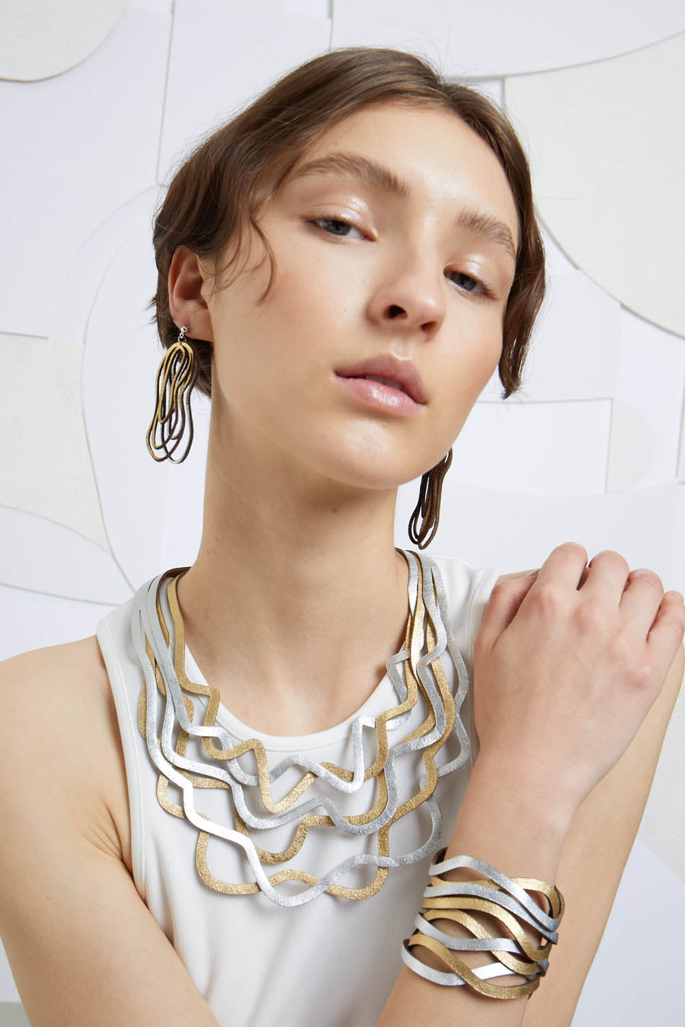 Collar Curves Duo - Plata/Oro