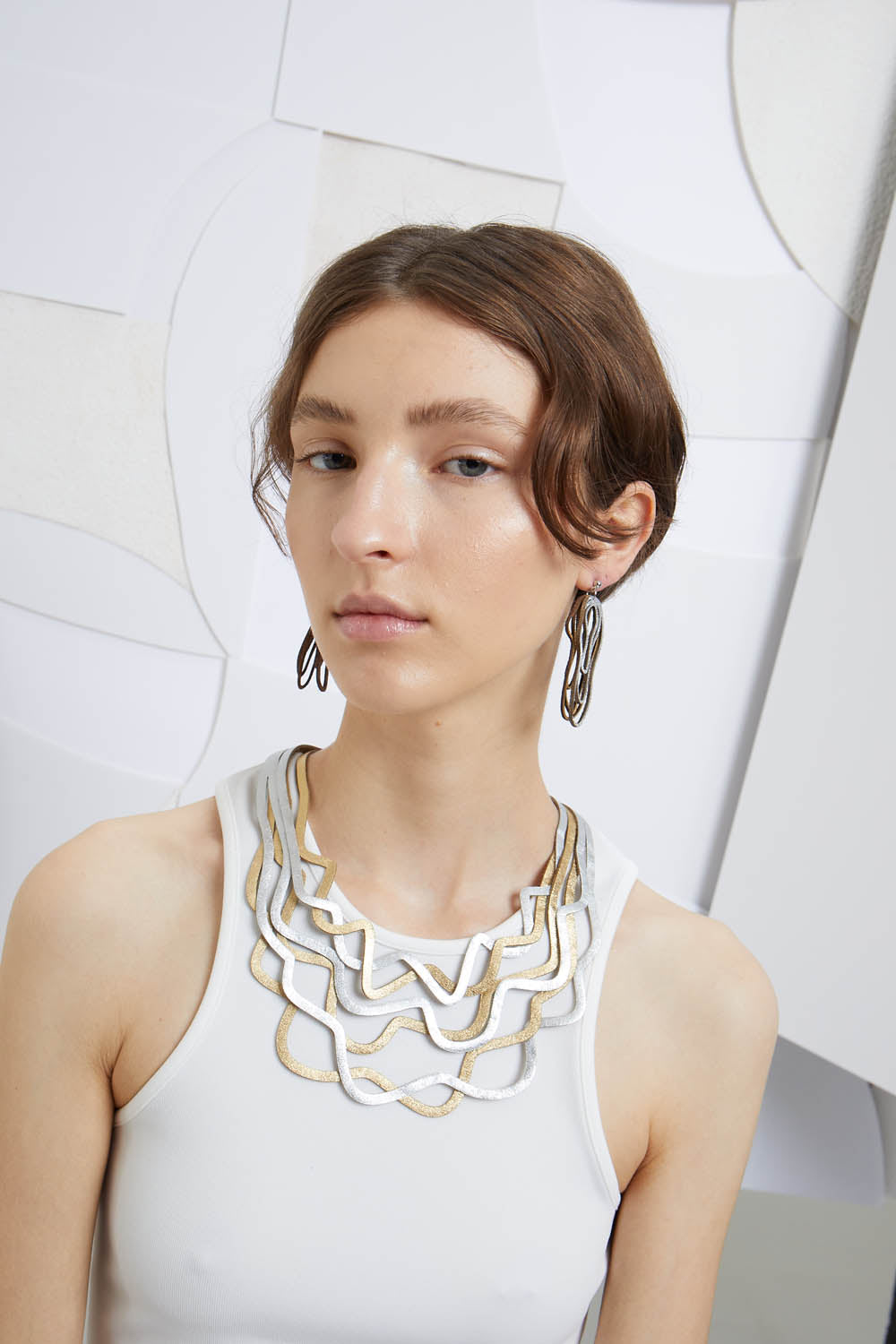 Collar Curves Duo - Plata/Oro