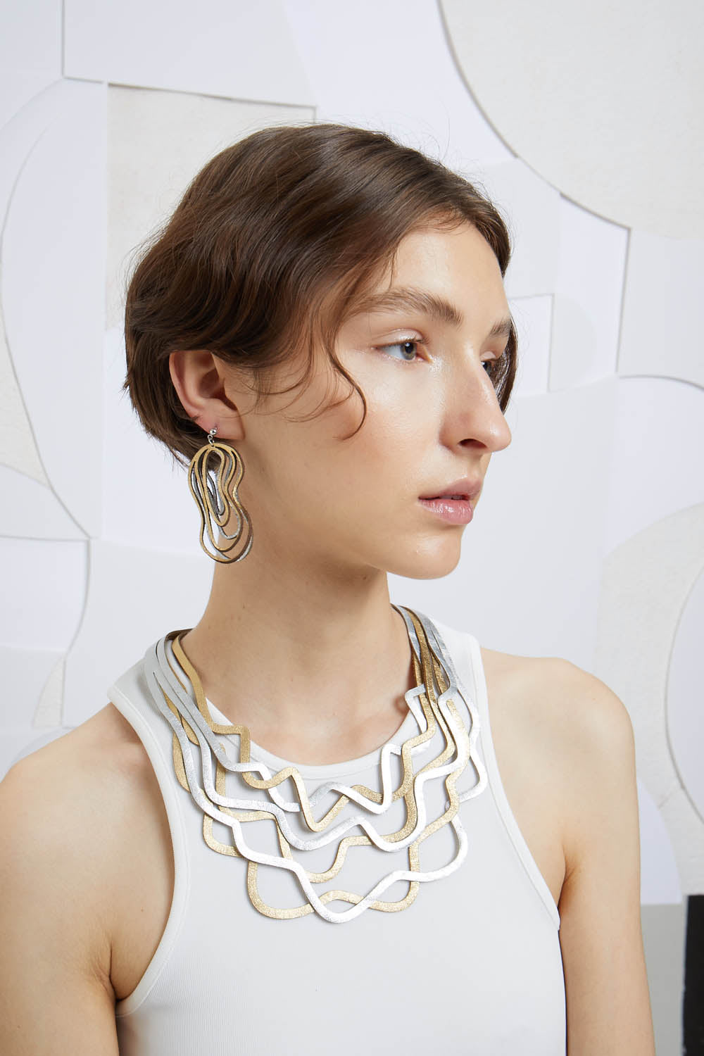 Collar Curves Duo - Plata/Oro