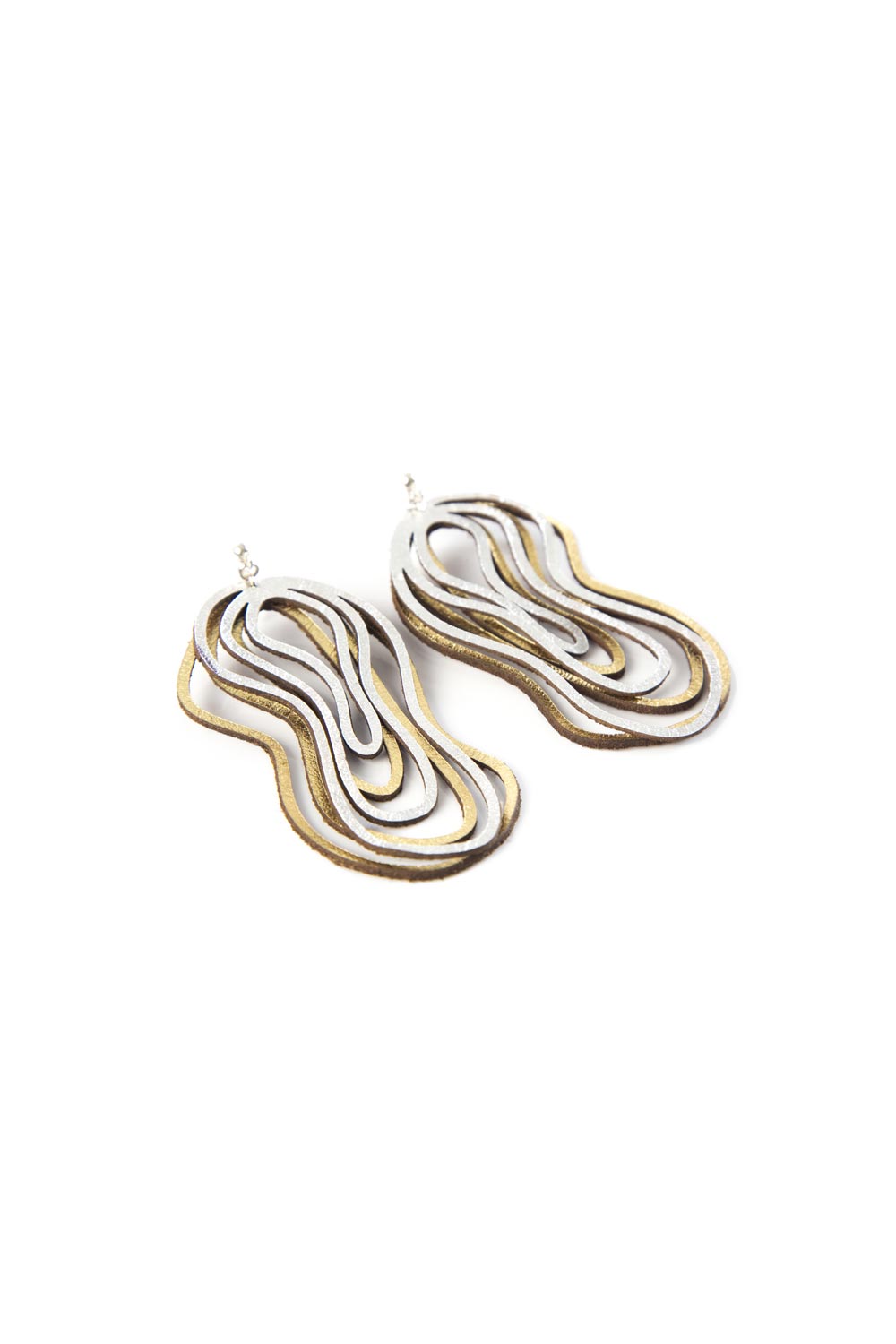 Pendientes Curves Duo - Plata/Oro
