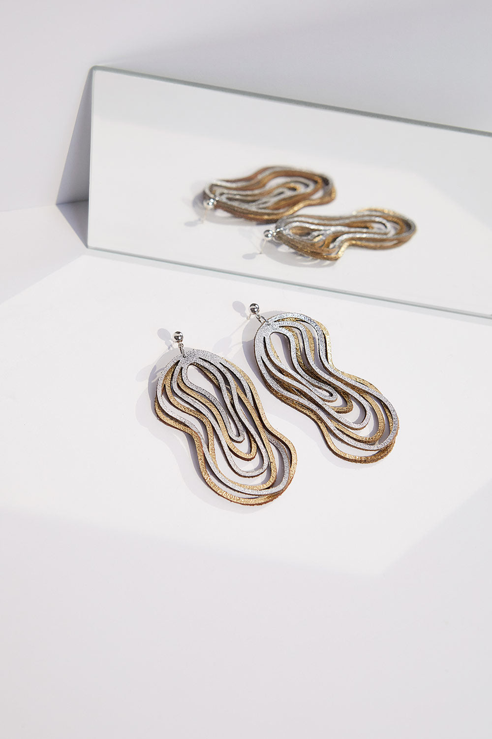 Pendientes Curves Duo - Plata/Oro