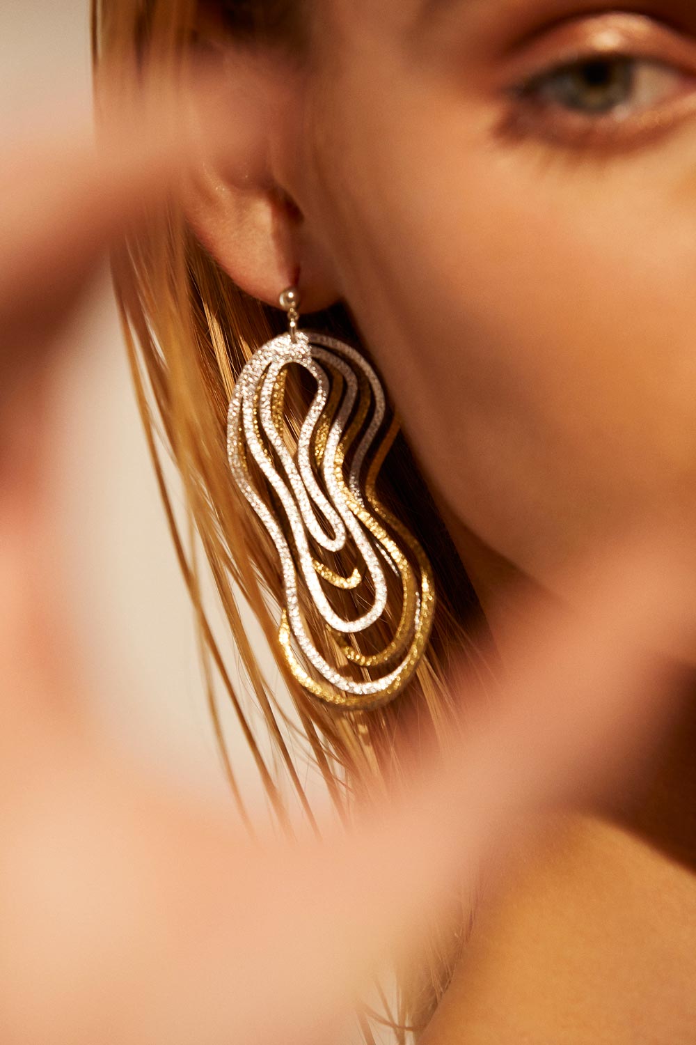 Pendientes Curves Duo - Plata/Oro