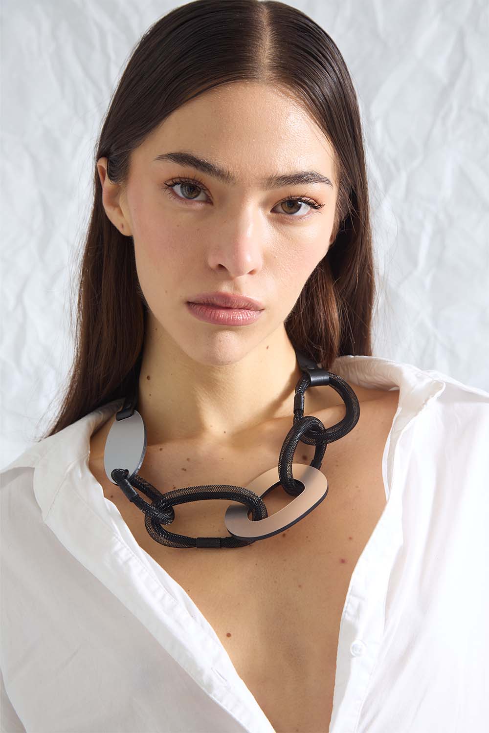 Collar Miss Link Corto - Plata/Negro/Oro