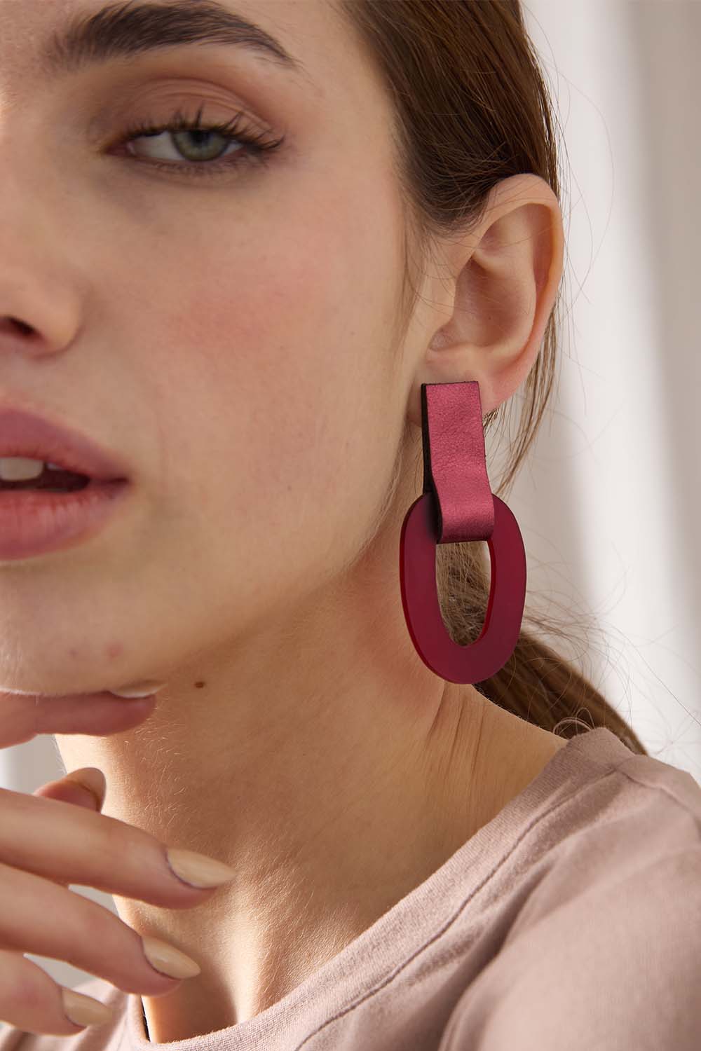 Pendientes Miss Link Cortos - Burdeos