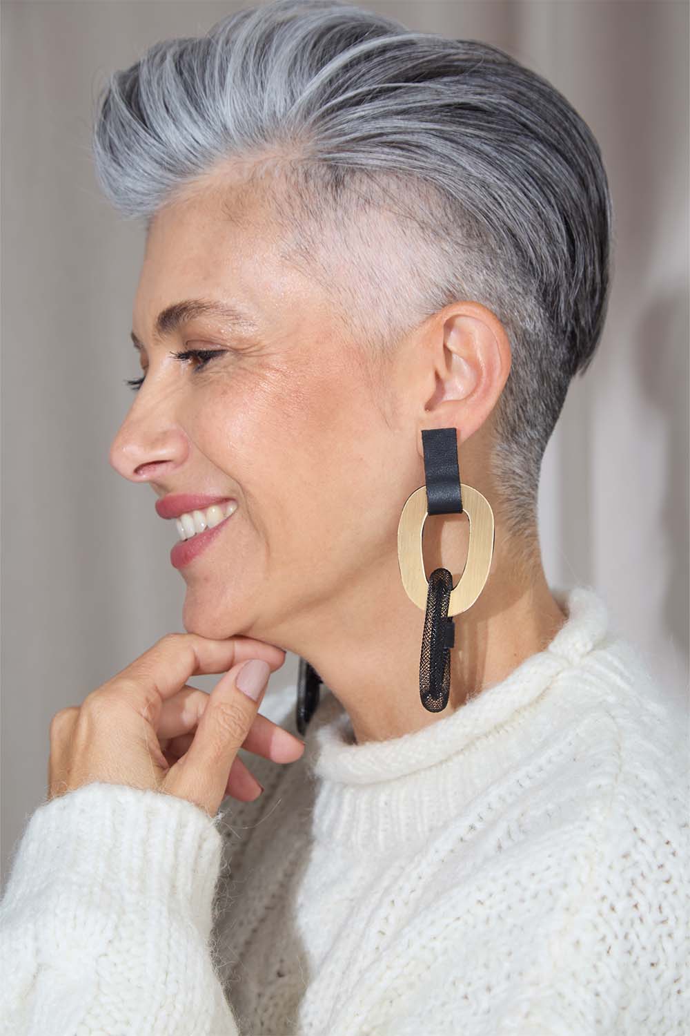 Pendientes Miss Link Largos - Negro/Oro