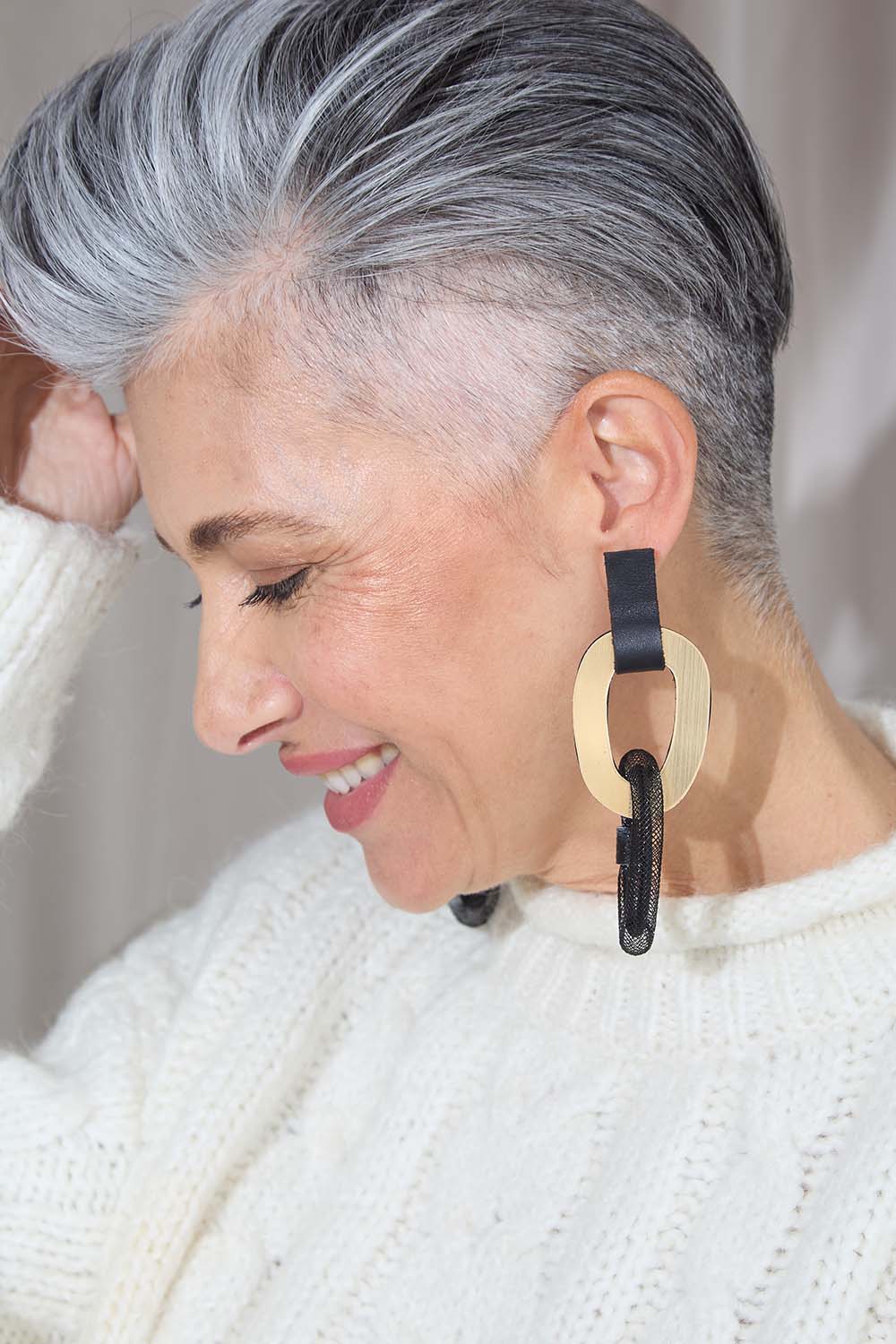Pendientes Miss Link Largos - Negro/Oro