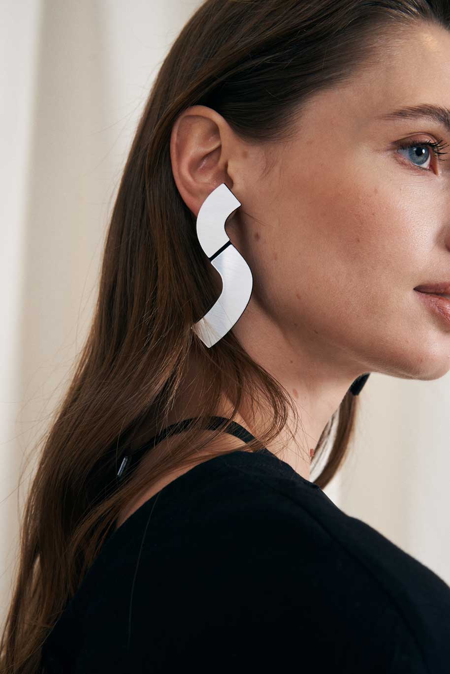 Pendientes Mies Wave - Plata