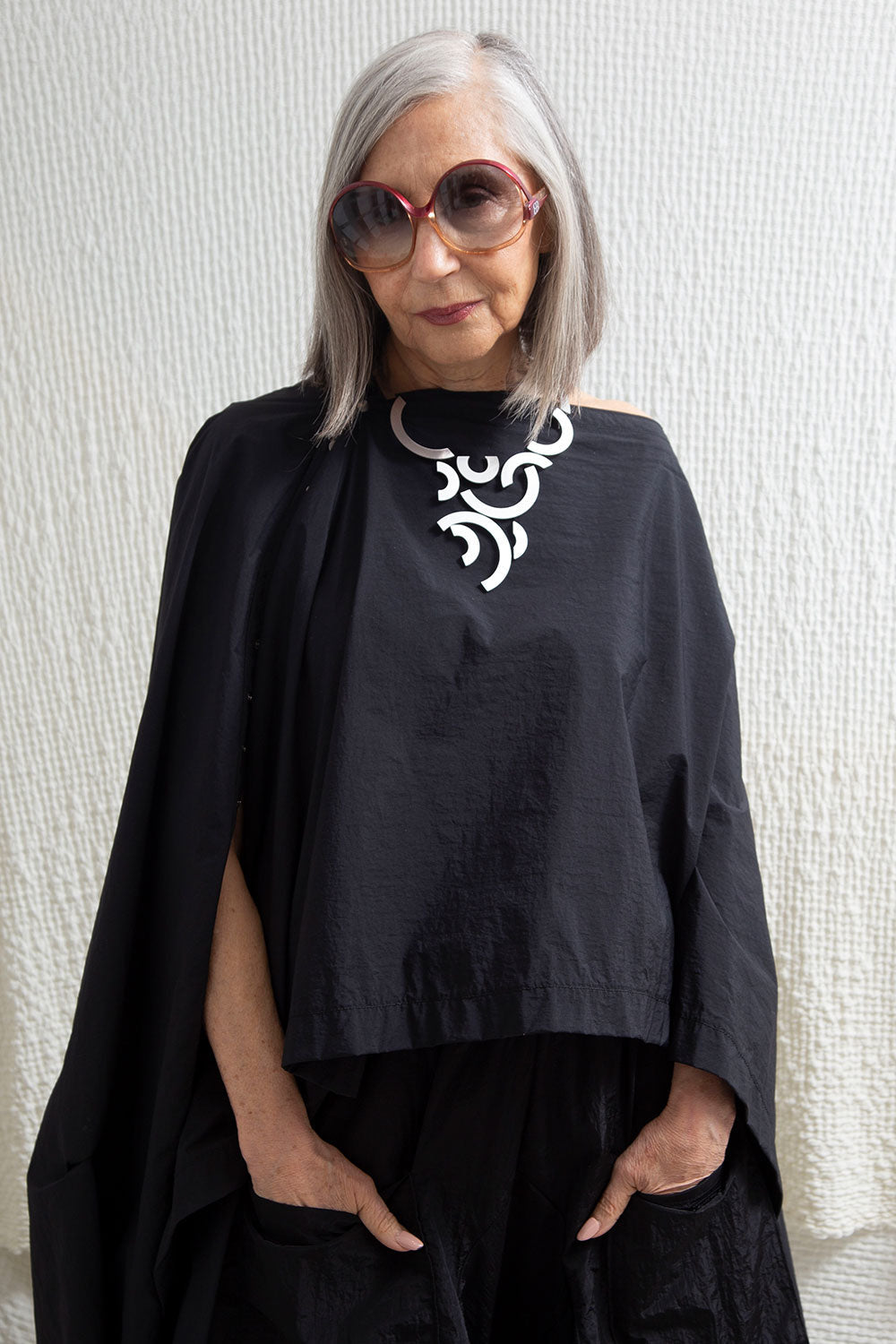 Collar Mies Orbit Largo - Plata