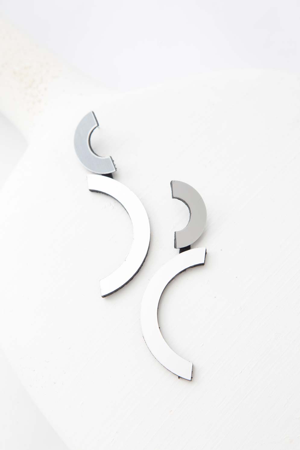 Pendientes Mies Doble Arco - Plata