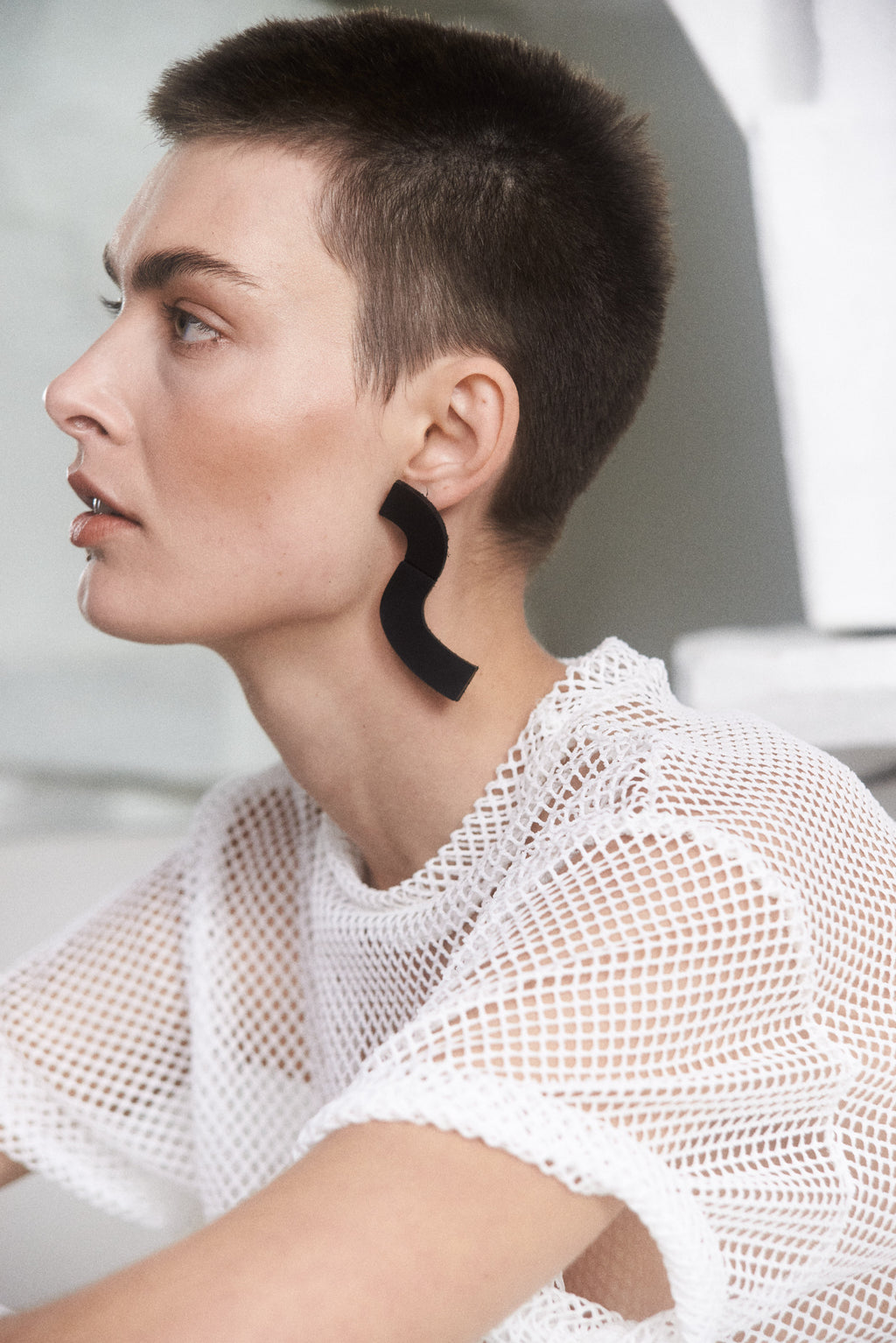 Pendientes Mies Wave - Negro