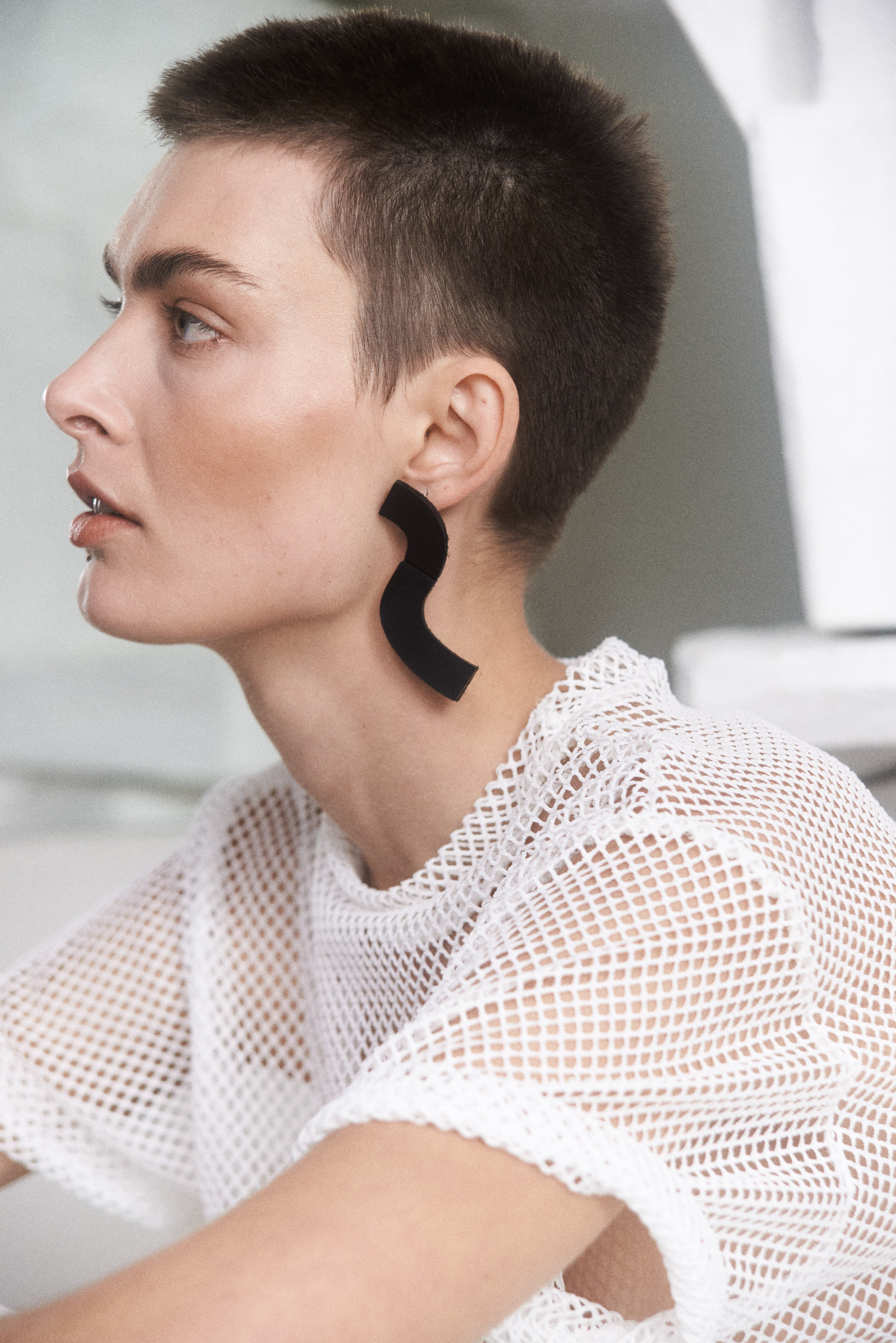 Pendientes Mies Wave - Negro