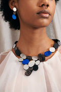 Collar Organic Reflections V - Plata/Negro/Peltre/Azul