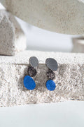 Pendientes Organic Reflections - Plata/Peltre/Azul